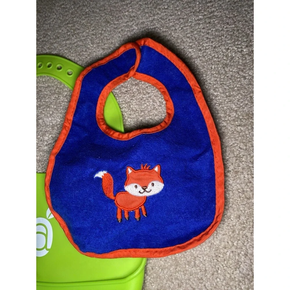 Lot 7 Baby Bibs OSFM Little Wonders Floral Fox Silicone Ashtonbee Teether